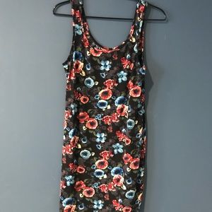 Red, Blue, Black Stretchy Floral Dress